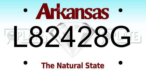 L82428G Arkansas License Plate