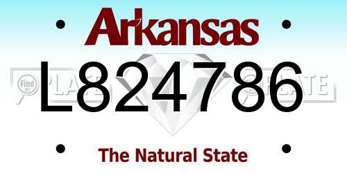 L824786 Arkansas License Plate
