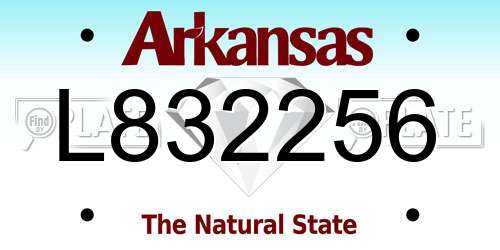 L832256 Arkansas License Plate