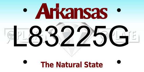 L83225G Arkansas License Plate