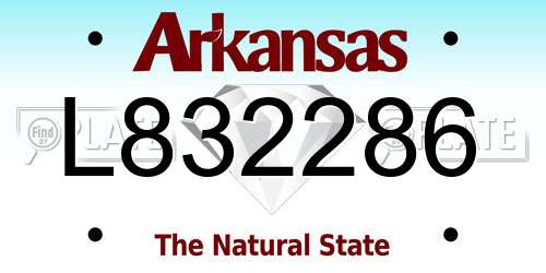 L832286 Arkansas License Plate