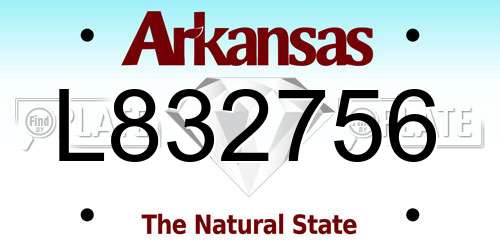 L832756 Arkansas License Plate