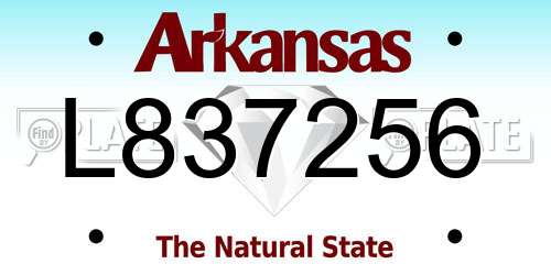 L837256 Arkansas License Plate