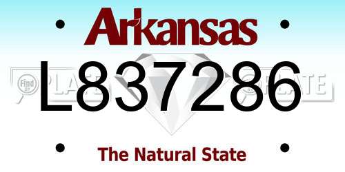 L837286 Arkansas License Plate