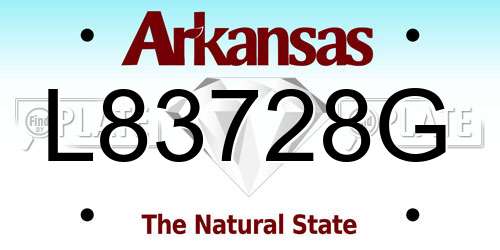 L83728G Arkansas License Plate