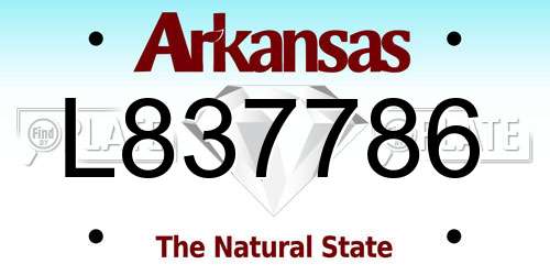 L837786 Arkansas License Plate
