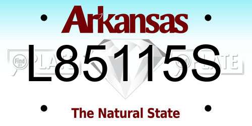 L85115S Arkansas License Plate