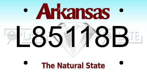 L85118B Arkansas License Plate