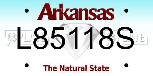 L85118S Arkansas License Plate