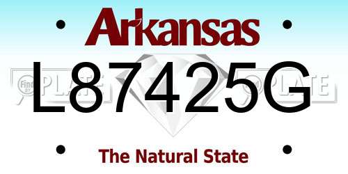 L87425G Arkansas License Plate