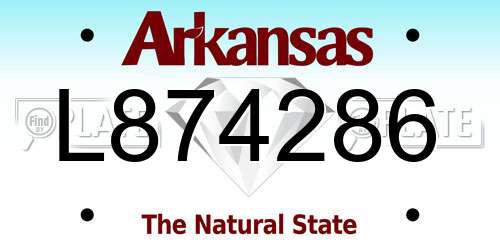 L874286 Arkansas License Plate