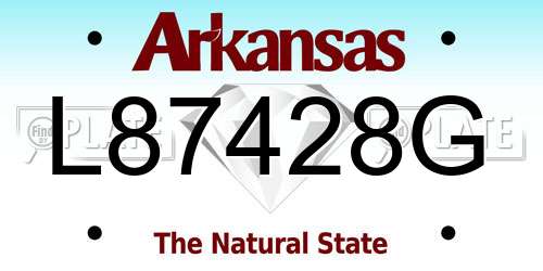 L87428G Arkansas License Plate