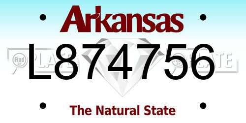 L874756 Arkansas License Plate