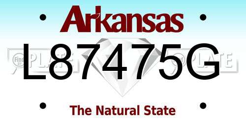 L87475G Arkansas License Plate