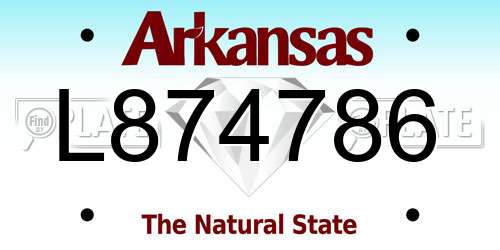 L874786 Arkansas License Plate