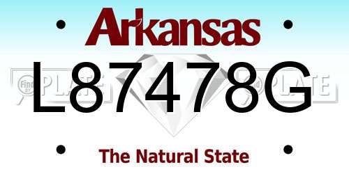 L87478G Arkansas License Plate