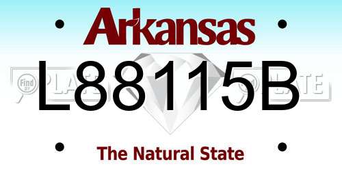 L88115B Arkansas License Plate
