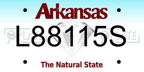 L88115S Arkansas License Plate