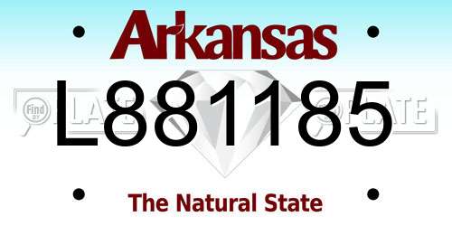L881185 Arkansas License Plate
