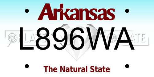 L896WA Arkansas License Plate