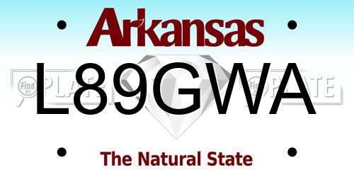 L89GWA Arkansas License Plate