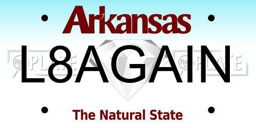 L8AGAIN Arkansas License Plate