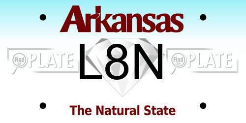 L8N Arkansas License Plate