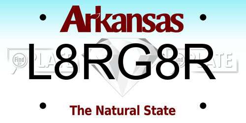 L8RG8R Arkansas License Plate
