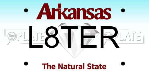 L8TER Arkansas License Plate