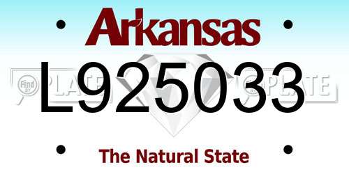 L925033 Arkansas License Plate