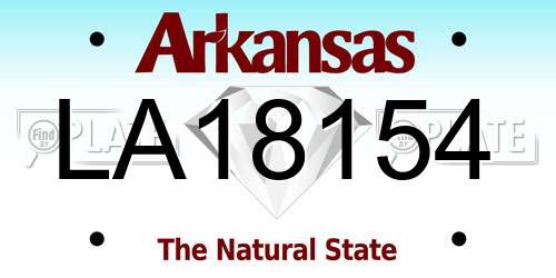 LA18154 Arkansas License Plate