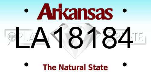 LA18184 Arkansas License Plate