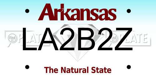 LA2B2Z Arkansas License Plate