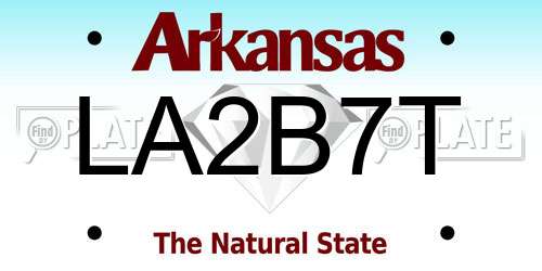 LA2B7T Arkansas License Plate