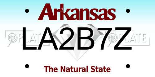 LA2B7Z Arkansas License Plate