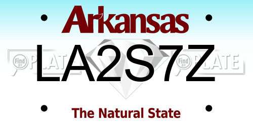 LA2S7Z Arkansas License Plate