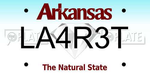 LA4R3T Arkansas License Plate