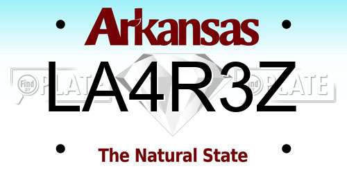 LA4R3Z Arkansas License Plate