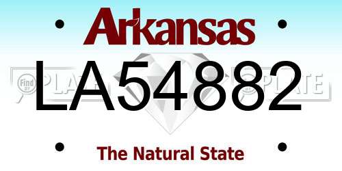 LA54882 Arkansas License Plate