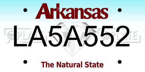LA5A552 Arkansas License Plate