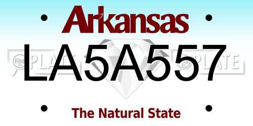 LA5A557 Arkansas License Plate