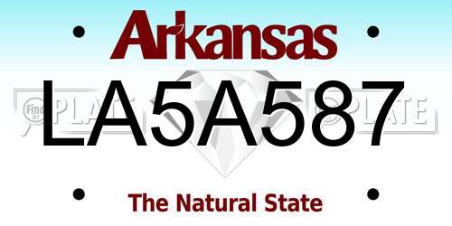 LA5A587 Arkansas License Plate