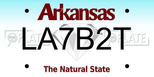 LA7B2T Arkansas License Plate