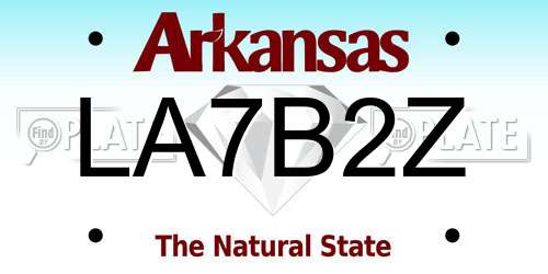 LA7B2Z Arkansas License Plate