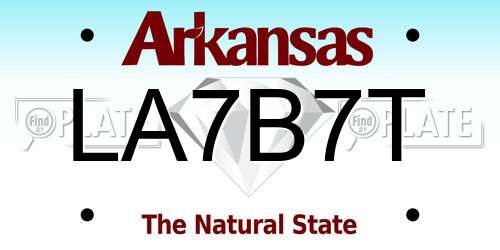 LA7B7T Arkansas License Plate