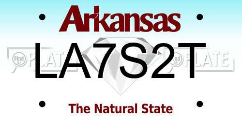 LA7S2T Arkansas License Plate