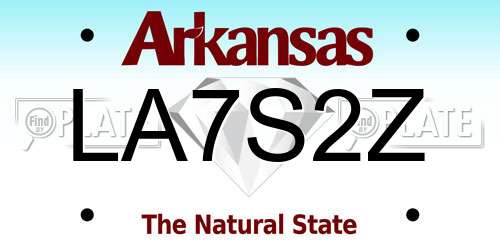 LA7S2Z Arkansas License Plate