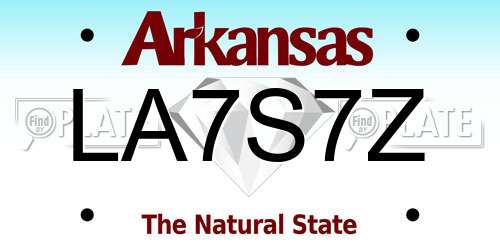 LA7S7Z Arkansas License Plate
