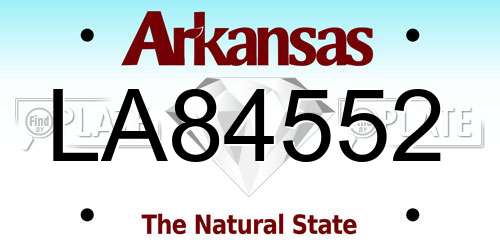LA84552 Arkansas License Plate