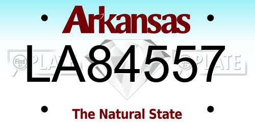 LA84557 Arkansas License Plate